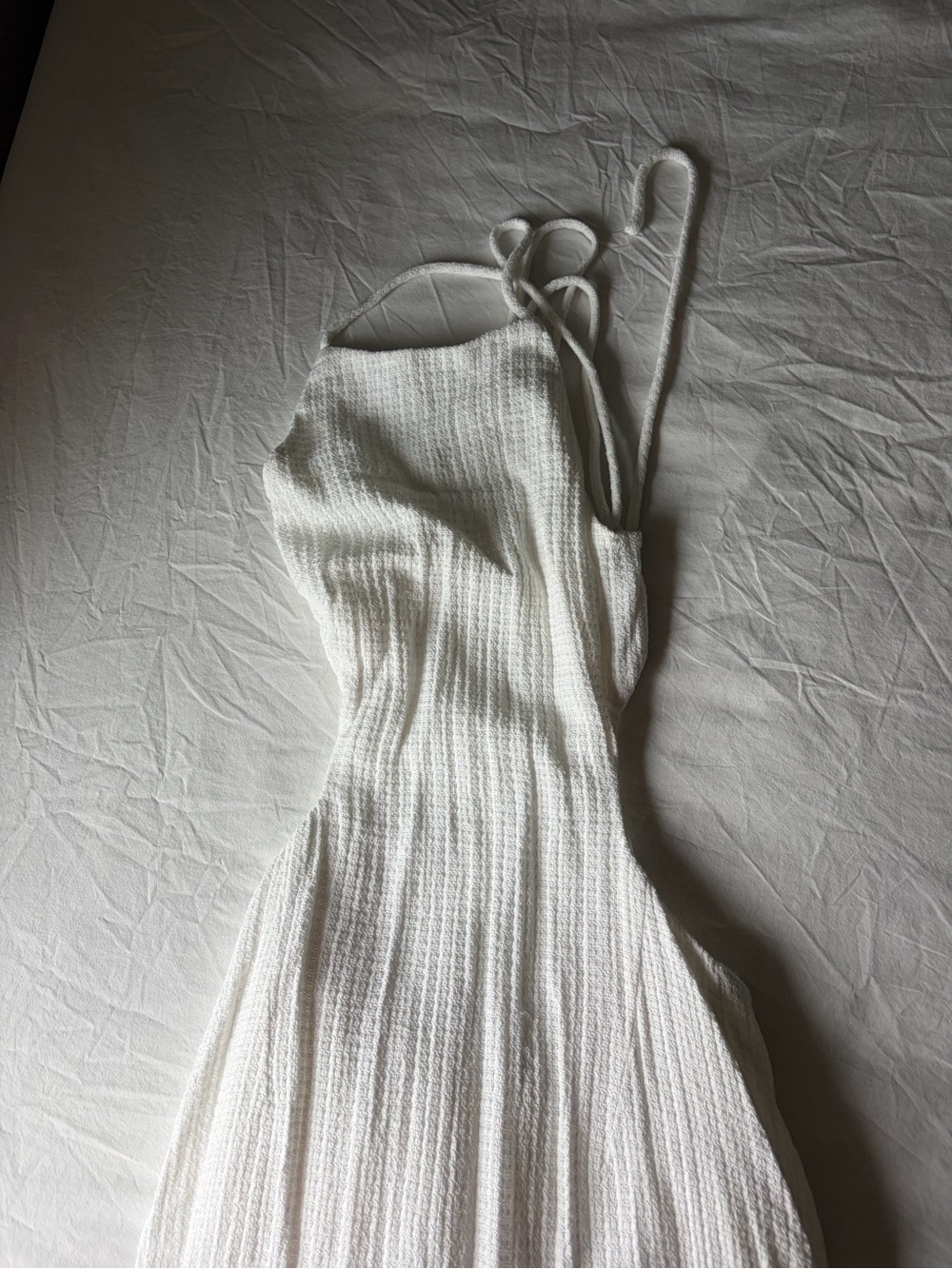 Sabo Skirt White Ribbed Midi Halter Dress